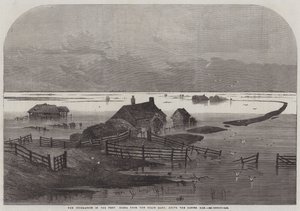 The Inundation in the Fens, Scene from the Drain Bank, above the Coffer Dam by English School