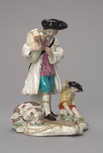 The Itinerant Musician, manufactured by Chelsea Porcelain Factory, England, c.1756 by English School