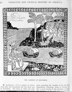 The Landing of Columbus by English School