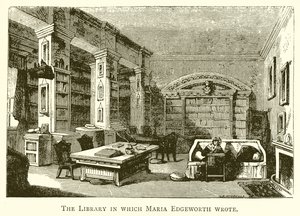 The Library in Which Maria Edgeworth Wrote by English School