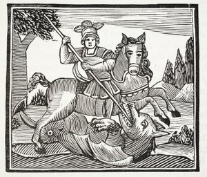 The Life and Death of St George, the Noble Champion of England, illustration from Chap-books of the Eighteenth Century by John Ashton, pub. 1882
