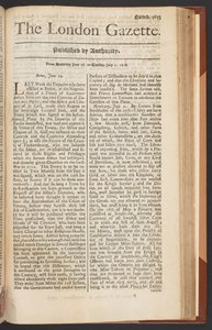 The London Gazette, issue 5655, page 1, 28th June 1718