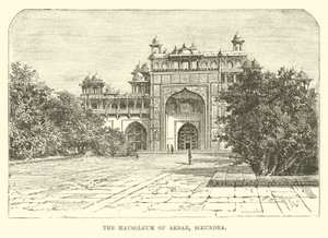 The Mausoleum of Akbar, Sikandra by English School