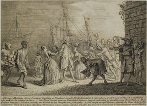 The Most Illustrious Signor Senesinos Landing in England, c.1726 by English School