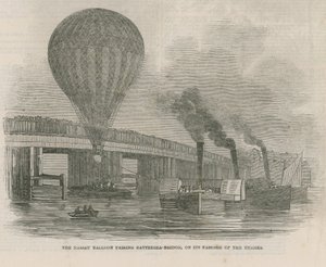 The Nassau Balloon Passing Battersea Bridge by English School