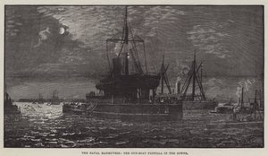 The Naval Manoeuvres, the Gun-Boat Flotilla in the Downs by English School