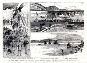 The New Jubilee Bridge of the East Indian Railway Across the River Hooghly, at Hooghly, India