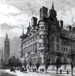 The New Police Offices on the Victoria Embankment by English School
