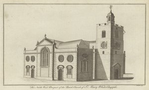 The North West Prospect of the Parish Church of St Mary Whitechapel, London by English School