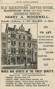 The Old Equestrian Coffee House, Blackfriars Road, London by English School