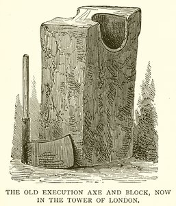 The Old Execution Axe and Block, now in the Tower of London by English School