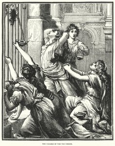 The Parable of the Ten Virgins (engraving) by English School