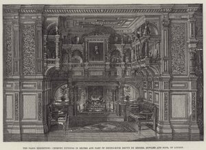 The Paris Exhibition, Chimney Fittings in Recess and Part of Dining-Room shown by Messers Howard and Sons, of London by English School