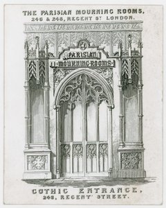 The Parisian Mourning Rooms, Trade Card by English School