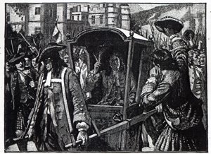 The People of Edinburgh Escorting the Duke of Hamilton to Holyrood Palace by English School