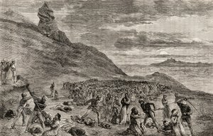 The Persecution and Massacre of the Christians on the Island of Madagascar in 1849, c.1865 by English School