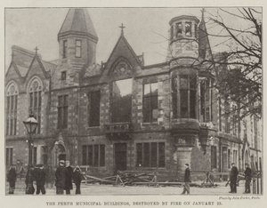 The Perth Municipal Buildings, destroyed by Fire on 23 January by English School