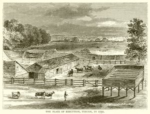 The Place of Execution, Tyburn, in 1750 by English School
