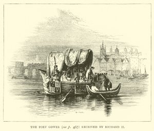 The Poet Gower received by Richard II by English School