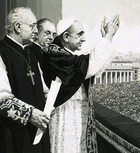 The Pope, waving to the crowds by English School