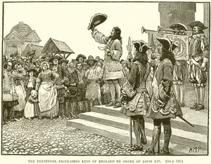 The Pretender Proclaimed King of England by Order of Louis XIV by English School