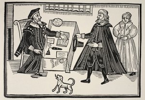 The Proctor and Parator, titlepage of a tract on the abuses and exorbitances of the Spiritual Courts, 1641 by English School