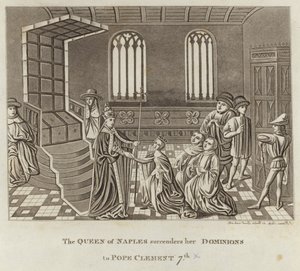 The Queen of Naples Surrenders Her Dominions to Pope Clement VII by English School