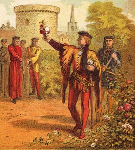 The Red and White Roses by English School