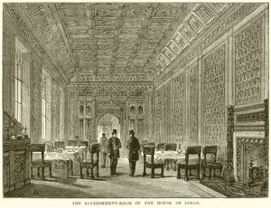 The Refreshment-Room of the House of Lords by English School