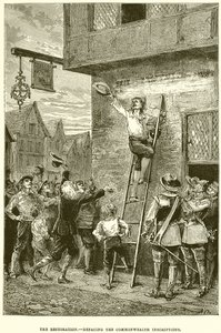 The Restoration--Defacing the Commonwealth Inscriptions by English School