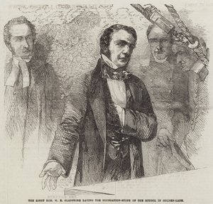 The Right Honourable W E Gladstone laying the Foundation-Stone of the School in Golden-Lane by English School