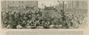 The Riot in Trafalgar Square: Arrival of One of the Processions in the Square by English School