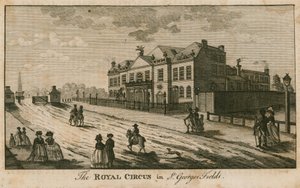 The Royal Circus in St Georges Fields, Surrey, near the Obelisk by English School