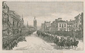 The Royal Procession Returning from Westminster Abbey up Whitehall by English School