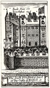 The South Prospect of Part of the Castle of Bristoll