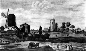 The South View of Barnes, Printed by Henry Overton