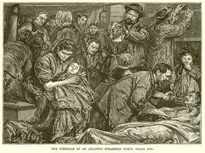 The Steerage of an Atlantic Steamship Forty Years Ago by English School