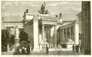 The Temple of Demeter, the Famous Sanctuary of Sacred Mysteries of Eleusis by English School