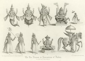 The Ten Avatars or Incarnations of Vishnu by English School
