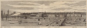 The Thames Embankment on the north side of the Thames from the Palace of Westminster to Blackfriars Bridge by English School