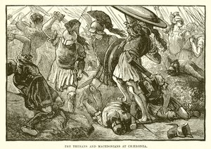 The Thebans and Macedonians at Chaeronea by English School