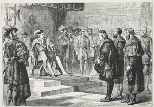 The Three Protestant Ambassadors before Emperor Charles by English School
