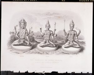 The Trimurti or Hindu Trinity, engraved by A. Thorn, from World Religion by English School