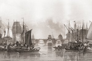 The Upper Pool, Pool of London, River Thames, London, England by English School