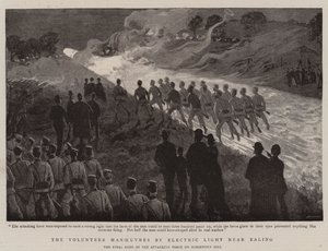 The Volunteer Manoeuvres by Electric Light Near Ealing by English School