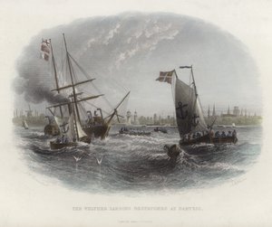 The Vulture landing despatches at Dantzic by English School