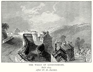 The Walls of Londonderry by English School