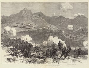 The War, Turks Attacking the Russian Position in the Shipka Pass by English School
