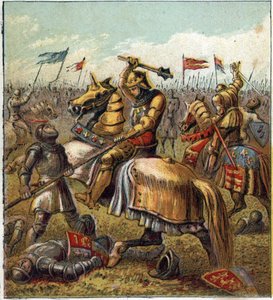 The War of the Two Roses (1455-1485): Battle between the Royal House of York and the Royal Mason of Lancaster. Illustration of the English Civil War born by the division of the successors of King Edward III into two branches. by English School