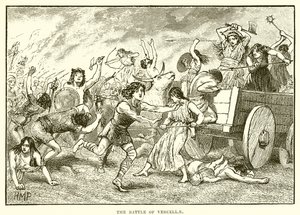 The battle of Vercellae by English School